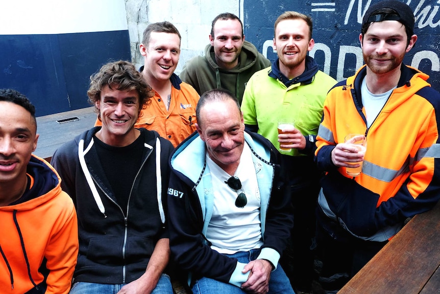 A group of men at a pub