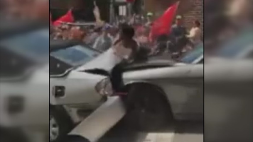 Periscope video shows the moments straight after the car smashed into the rally