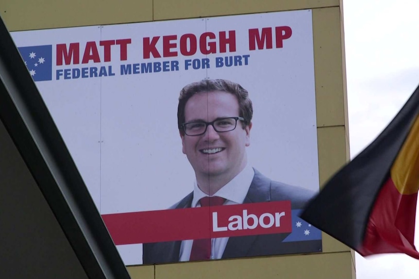 Billboard advertising Matt Keogh's electoral office