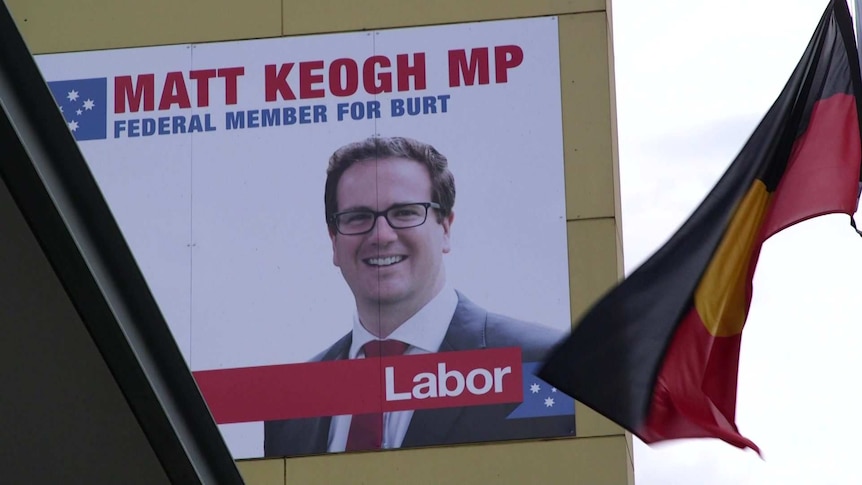 Billboard advertising Matt Keogh's electoral office