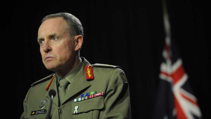 Army chief Lieutenant General David Morrison addresses the media