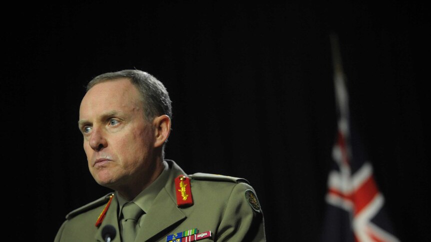 Army chief Lieutenant General David Morrison addresses the media