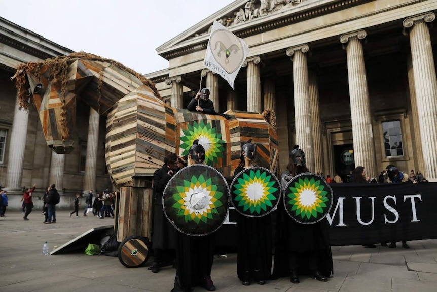 Climate change activists protest against BP