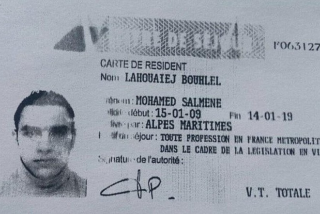 A photo of Mohamed Bouhlel's ID.