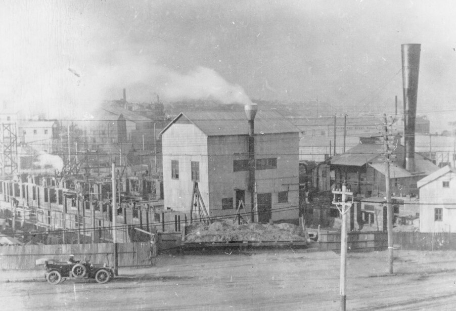A historic photograph of a power station in Sydney
