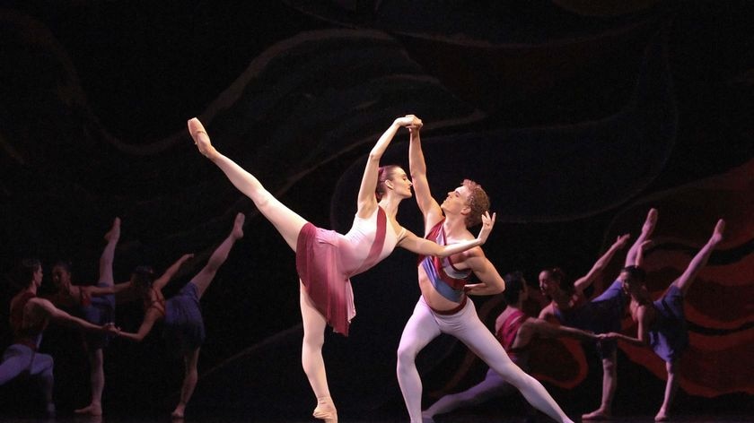 Members of the Australian Ballet company perform onstage