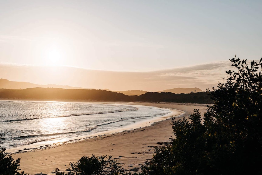 Sunset over a beach on Flinders Island in an undated photo.