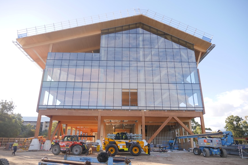 a tall timber building