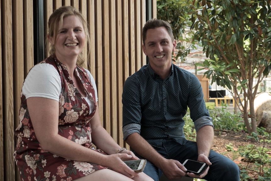 Sophie child protection app co-founders Briony Schadegg and Ben Flink.