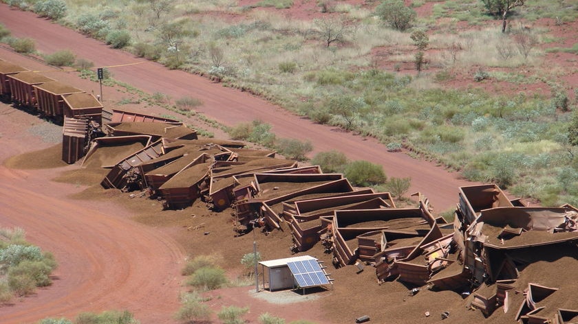 The photographer described the scene as 'a big train domino effect'.