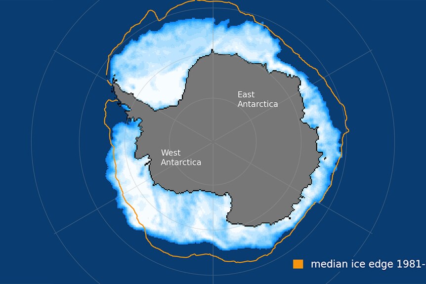 Graph of ice melting around Antarctica