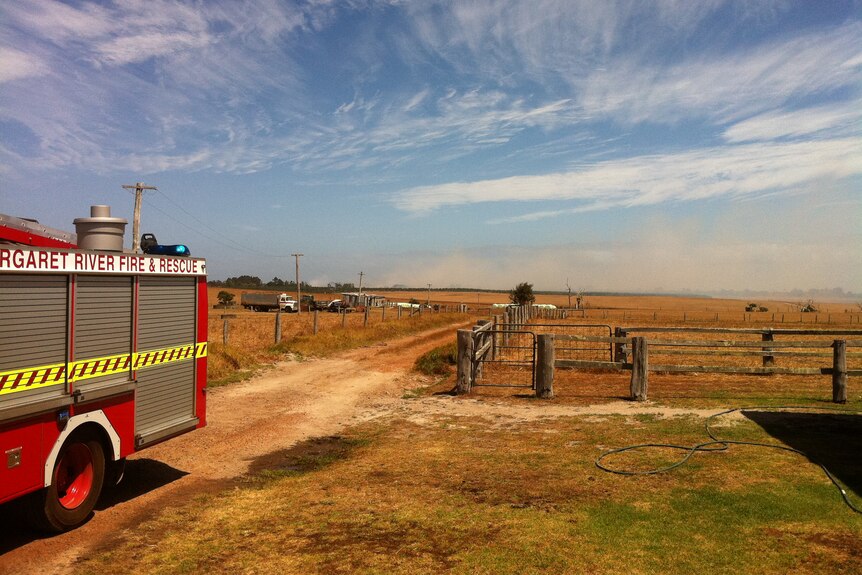 Firefighters tackle a blaze at Nillup