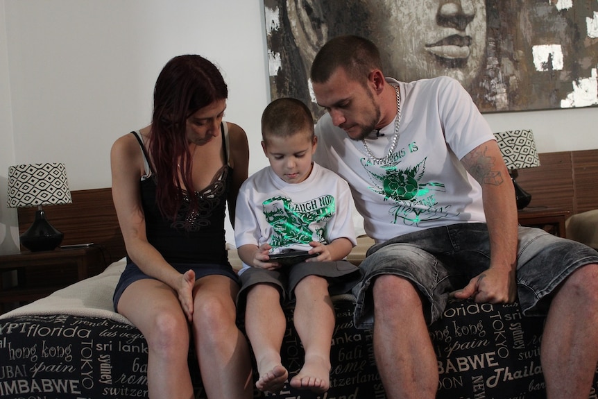 Jamie Blake and Stephanie Mackay with their son Callum.