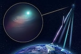 Artist's impression of ASKAP detecting a fast radio burst