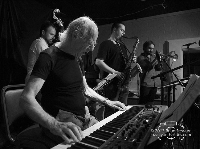Mike Nock and band b&w