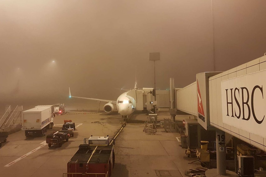 Thick fog at Brisbane airport