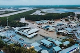 Aerial of flooding in Cairns