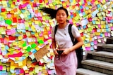 Hong Kong student walks to school