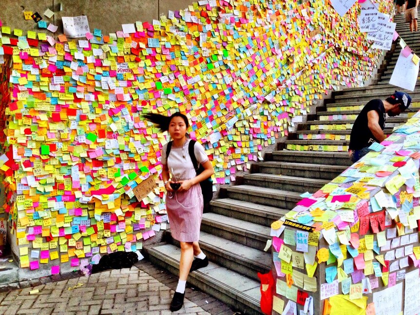 Hong Kong student walks to school