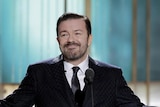 Host Ricky Gervais speaks onstage during the Golden Globe Awards