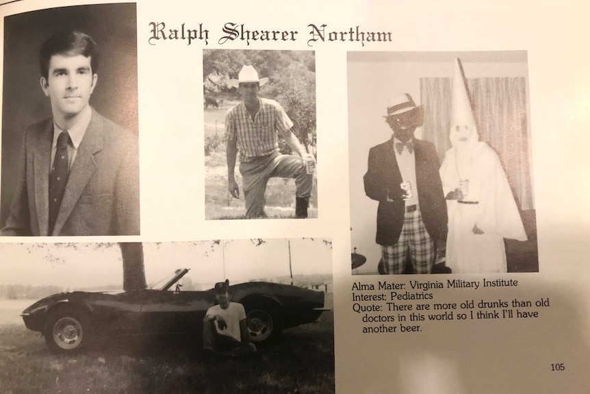 Ralph Northam's page from the 1984 Eastern Virginia Medical School yearbook