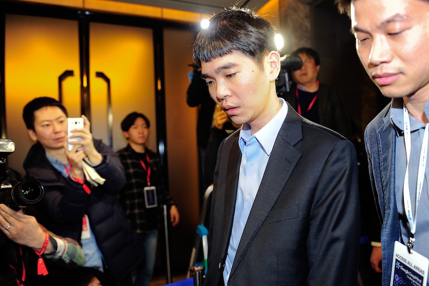 Lee Sedol after being defeated by AlphaGo