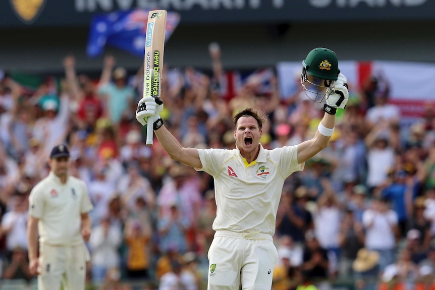 Steve Smith in jubilation after notching Ashes double century