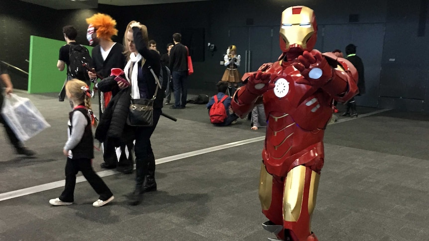 An Iron Man fan at Melbourne's Comic Con.