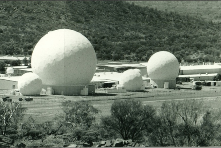 black and white image of large domes
