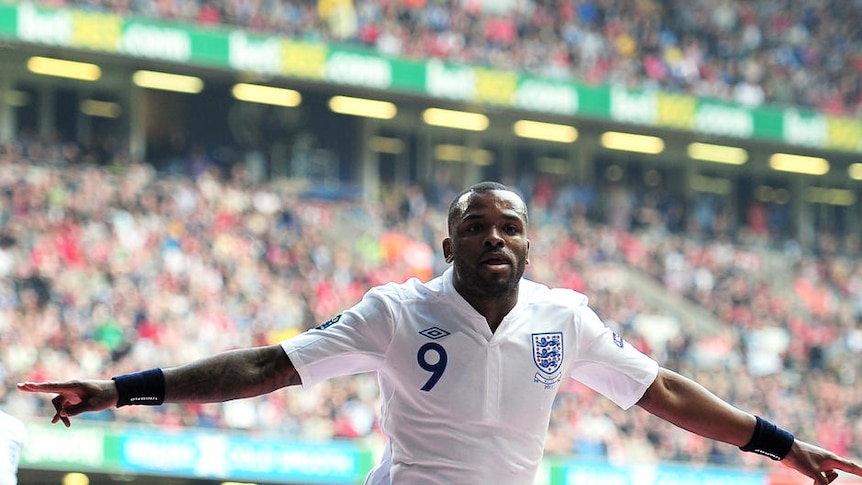 Cruising in Cardiff ... Darren Bent secured the win for England as early as the 15th minute.