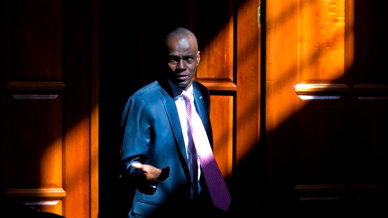 Jovenel Moise caught in a sunbeam.