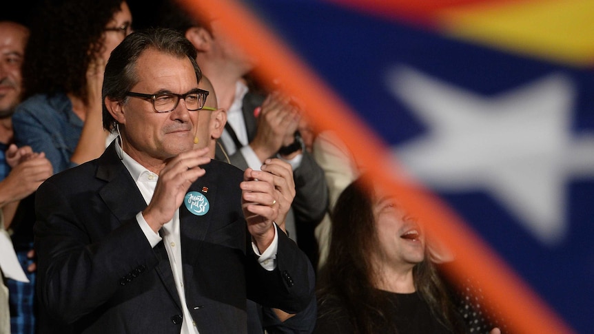 Catalonia's nationalist president Artur Mas at campaign rally