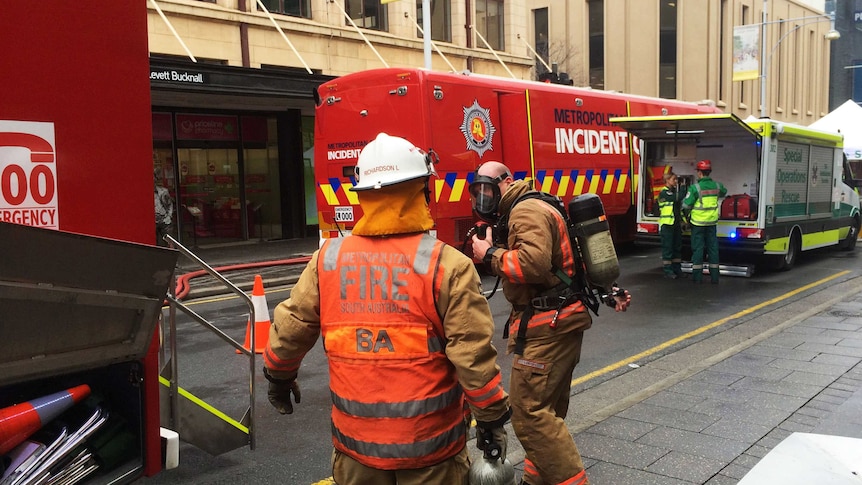 City firefighters tackle an Adelaide blaze