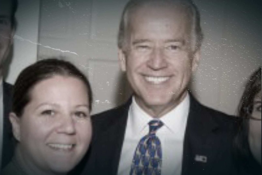 Old image of Amy Lappos with Joe Biden in 2009