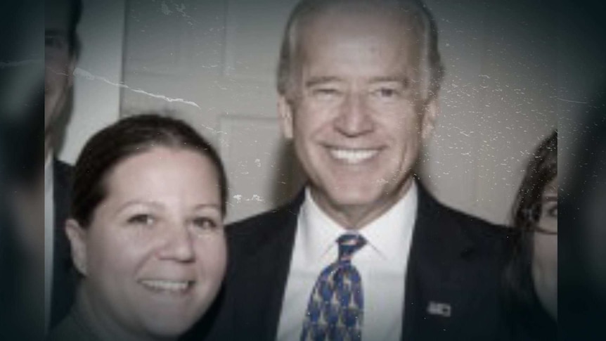 Old image of Amy Lappos with Joe Biden in 2009