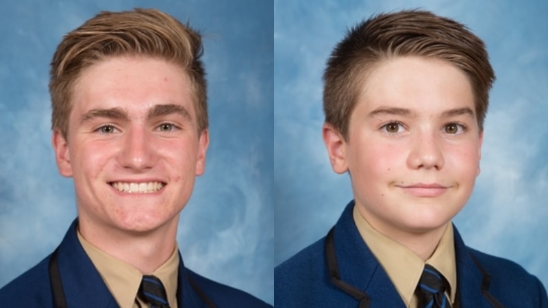 School photos of two young men side by side