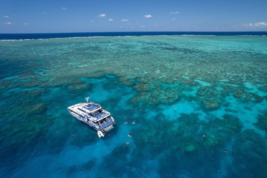 A tourist boat in the Great Barrier Reef