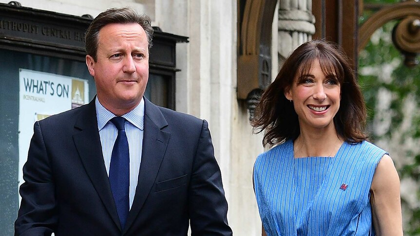 British Prime Minister David Cameron and his wife Samantha