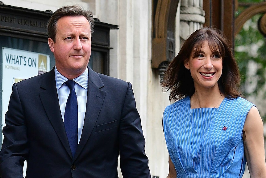 British Prime Minister David Cameron and his wife Samantha