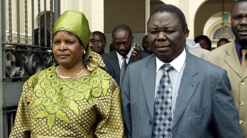 Morgan Tsvangirai with his late wife Susan