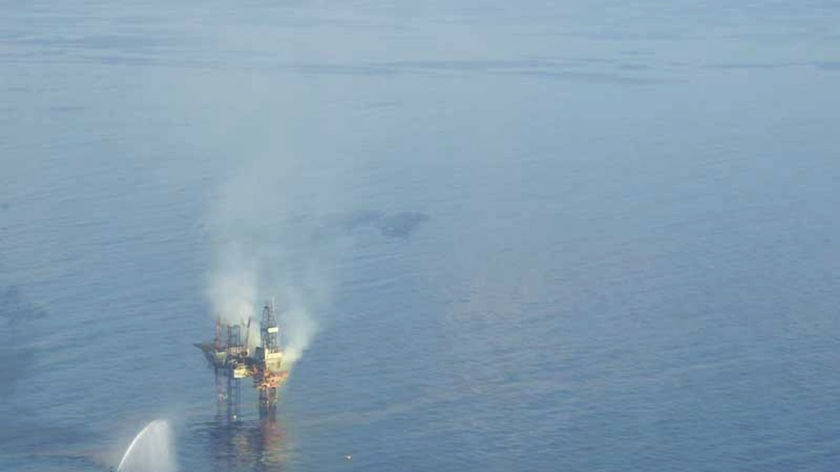 West Atlas rig spills oil