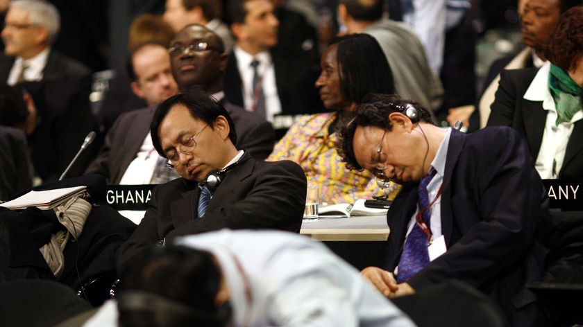 Delegates fall asleep at Copenhagen climate talks