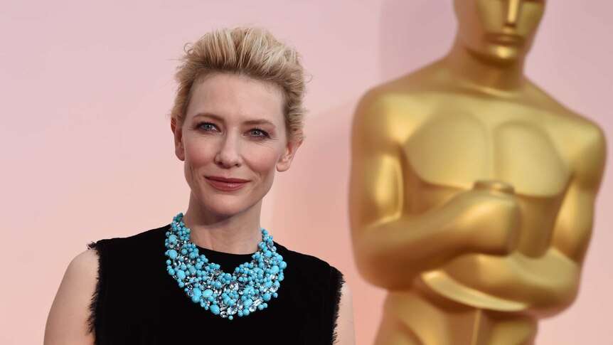 Actress Cate Blanchett arrives on the red carpet for the 87th Oscars