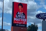 Sign with picture of Pauline Hanson with text "all lives matter or bugger off"