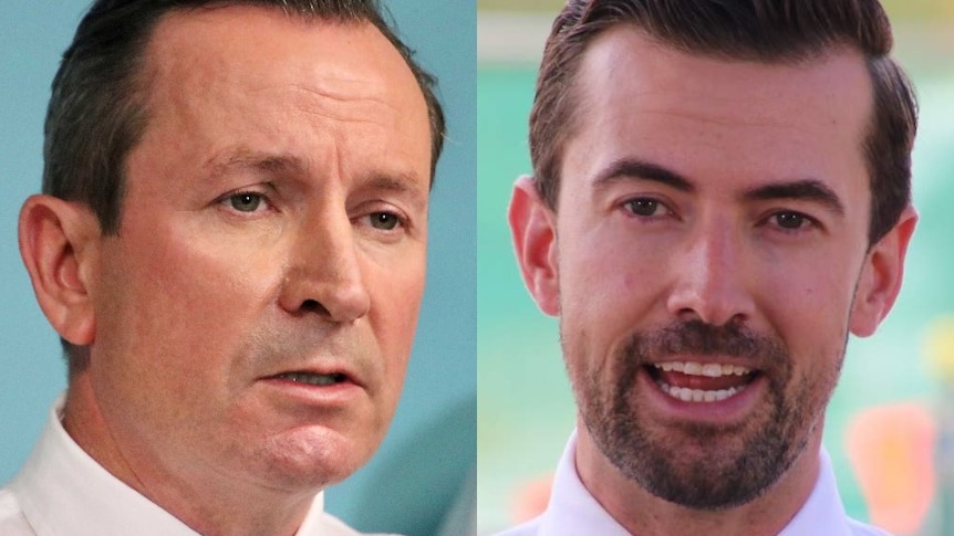 A composite image of close-ups of WA Premier Mark McGowan and WA Opposition Leader Zak Kirkup.