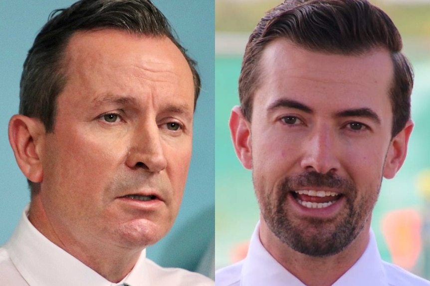 A composite image of close-ups of WA Premier Mark McGowan and WA Opposition Leader Zak Kirkup.