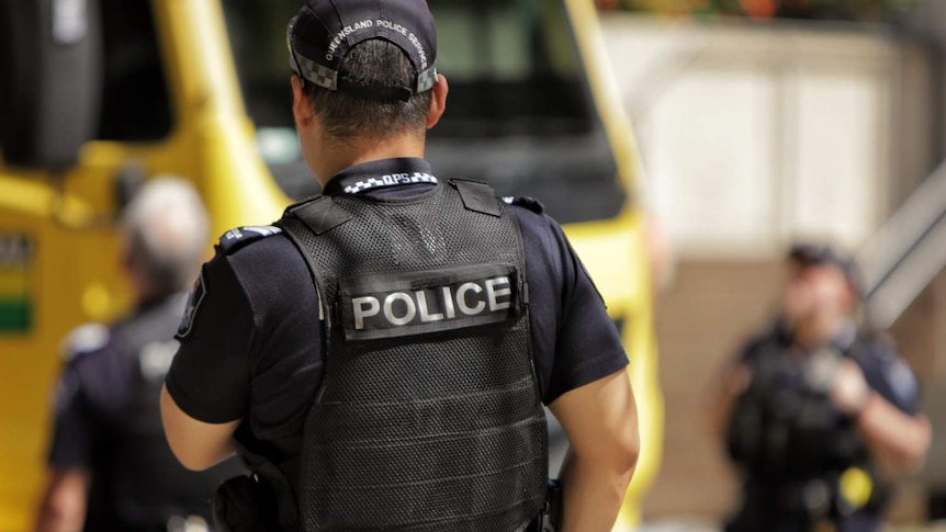 View of a police officer from behind