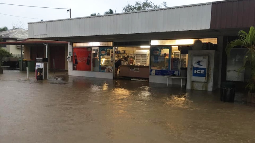 A flooded shop in the north Queensland town of Giru