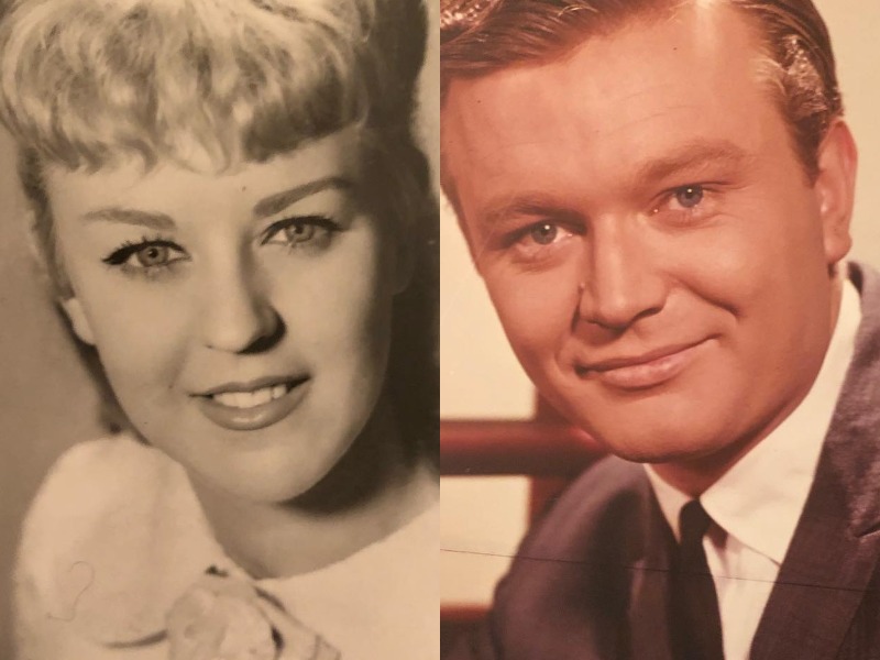 A composite image of a young Patti McGrath and Bert Newton posing for headshots.