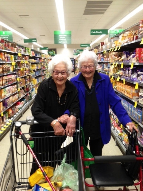 Mollie and Trudy shopping